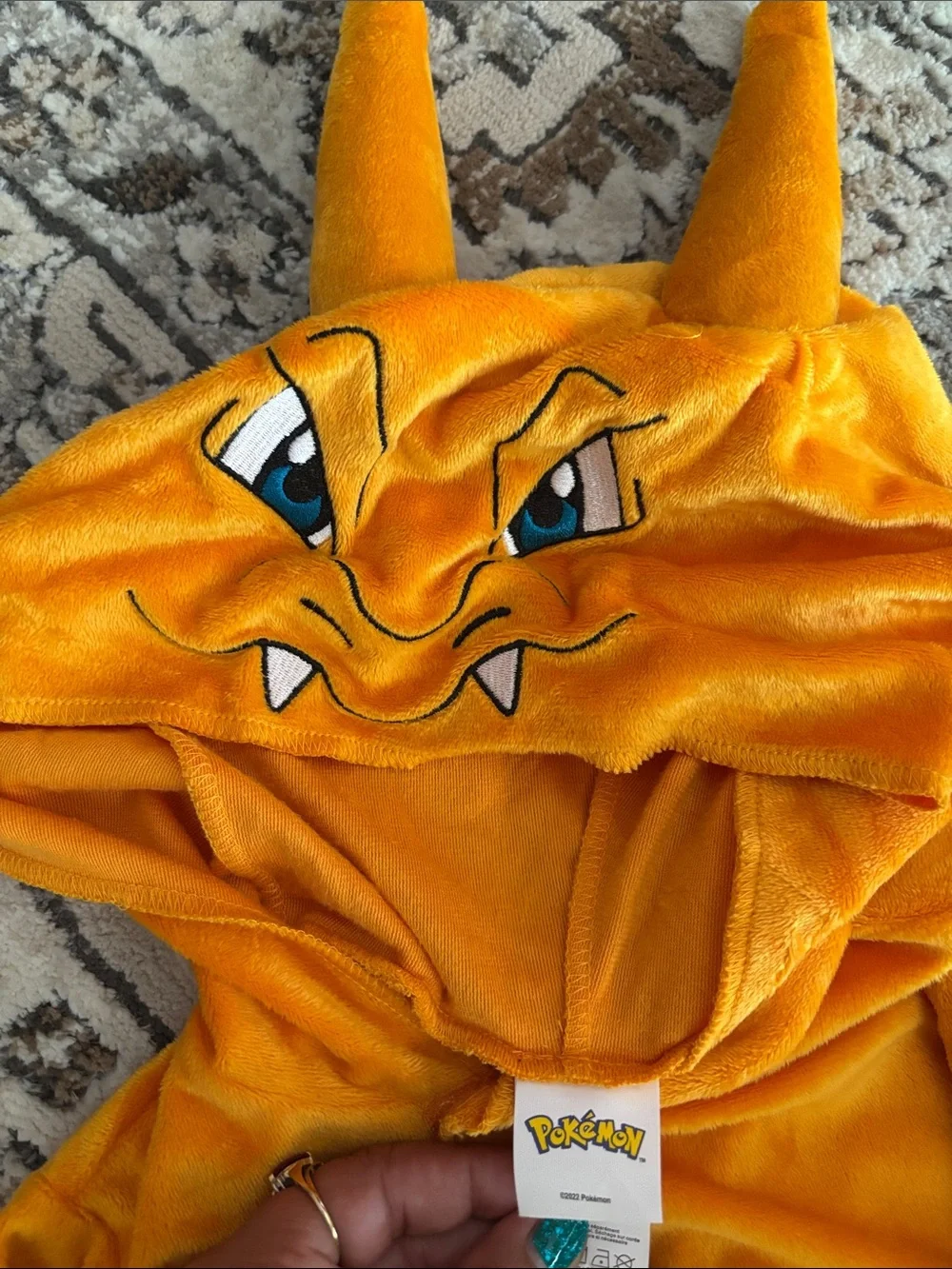 Pokemon Orange and Yellow Hooded Onesie Costume
